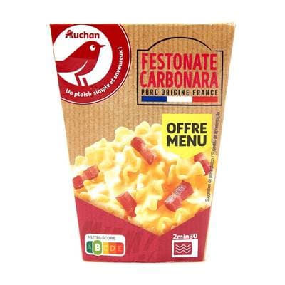 Auchan Box Festonate à la Carbonara Sans Couverts, 300g