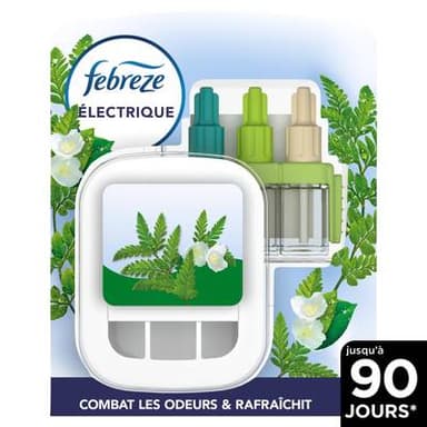 Febreze Kit de demarrage desodorisant electrique Rosée du Matin, 1 kit + 1 recharge 20ml
