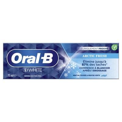 Oral B Dentifrice blancheur 3D White Artic fresh, 75ml