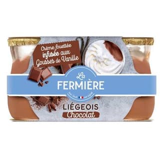 La Fermière Liégeois Chocolat, 2x120g