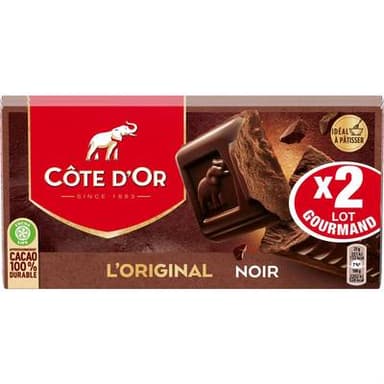 Côte d'Or Chocolat Noir Pur, 2x200g