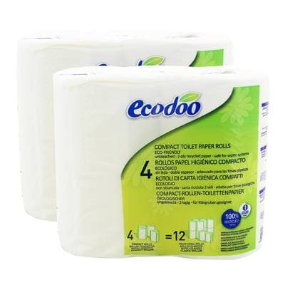 Ecodoo Papier toilette recyclé, Lot de 2x4 rouleaux