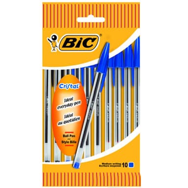 Bic Stylos bille cristal bleu, 10  stylos