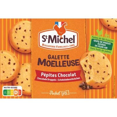 St Michel Galettes moelleuses aux pépites de chocolat, 180g