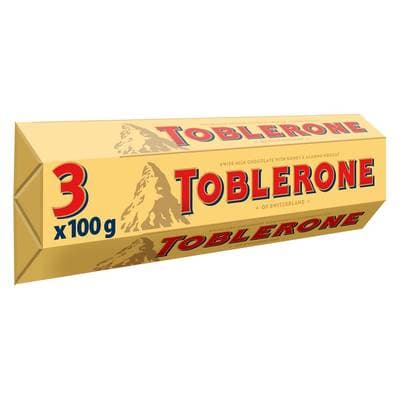 Toblerone Barres chocolatées au lait avec nougat et amandes, 300g