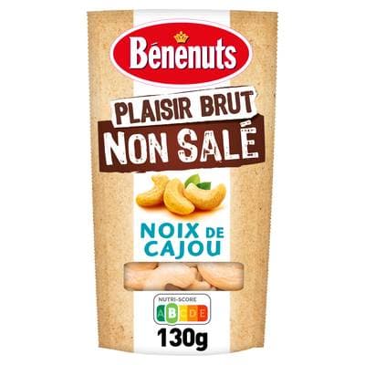 Benenuts Noix de cajou Sans Sel Ajouté Plaisir brut, 130g