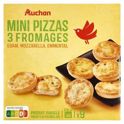 Auchan Mini pizza aux 3 fromages, 270g