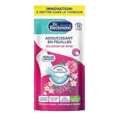 Dr Beckmann Adoucissant en Feuille Eclosion de Rose, 15 feuilles