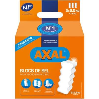 Axal Bloc de sel pour adoucisseur d'eau, 7,5kg