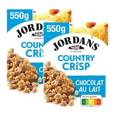 Jordans Country crisp céréales au chocolat au lait, 2x550g