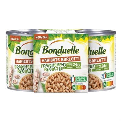 Bonduelle Haricots Borlotti fraîchement récoltés, 2x125g