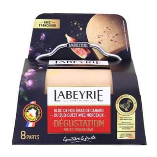Labeyrie Bloc Foie gras de canard avec morceaux + lyre, 8 parts - 300g