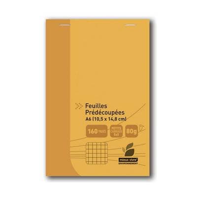 Auchan Bloc de bureau 10.5x14.8cm petits carreaux, 160 pages 80g