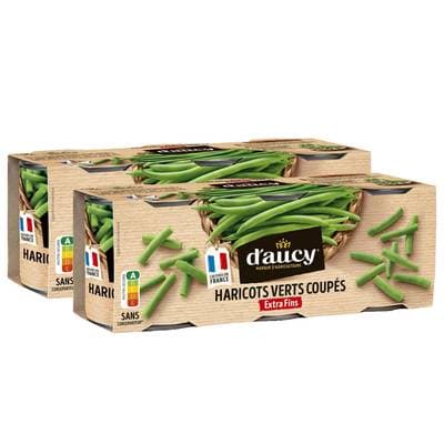 D'aucy Haricots verts coupés extra fins, Lot de 2 - 3x110g