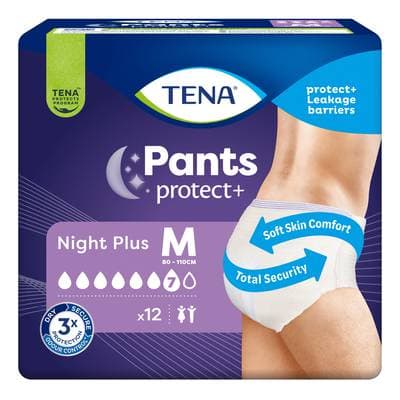 Tena Culottes Incontinence Protect Protect+ Night Plus Taille M, 12 culottes