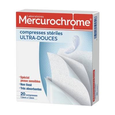 Mercurochrome Compresses stérilisés, 20 pièces