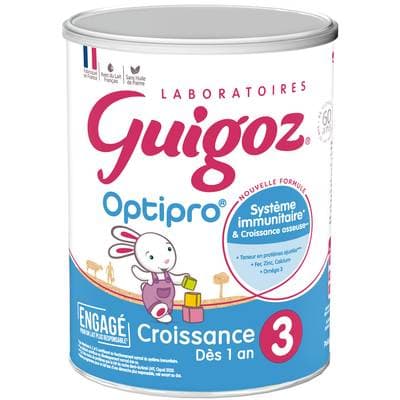 Guigoz Lait de Croissance Optipro 3ème âge en Poudre Bébé Dès 12 mois, 830g