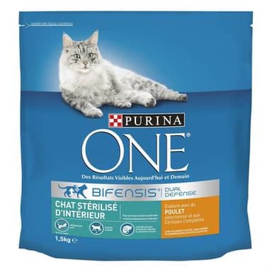 Purina - One Croquettes Poulet pour Chat Stérilisé d'Intérieur, 1,5kg