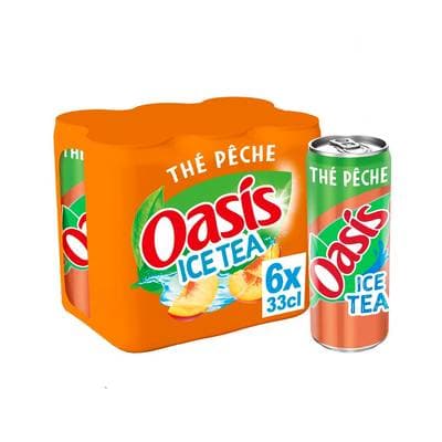 Oasis Thé glacé saveur pêche, 6x33cl