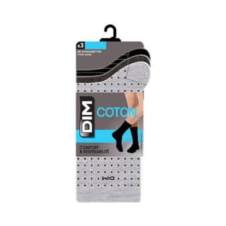 Dim Mi-Chaussette Coton Rayures et Pois x3, Taille 43/46