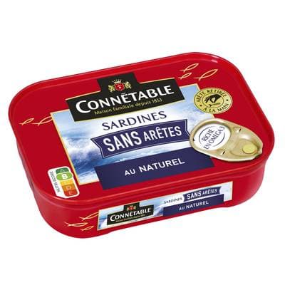 Connetable Sardines au naturel sans arête, 98g