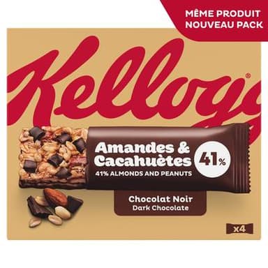 Kellogg's Barres Céréales Extra Chocolat Amandes, 4 barres