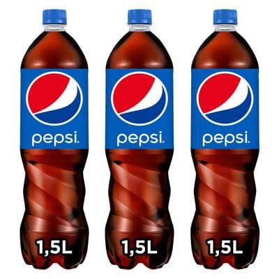 Pepsi Soda cola classique, Lot de 3x1,5L
