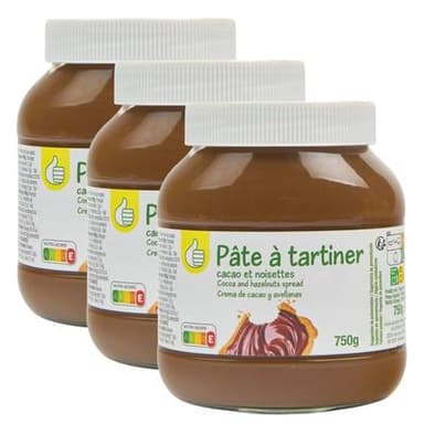 Pouce Pâte à tartiner cacao et noisettes, Lot de 3x750g