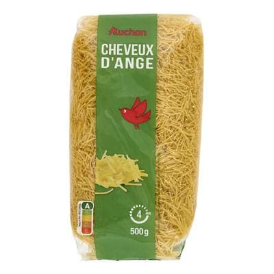 Auchan Pâtes Cheveux d'Ange cuisson rapide 3 min, 500g