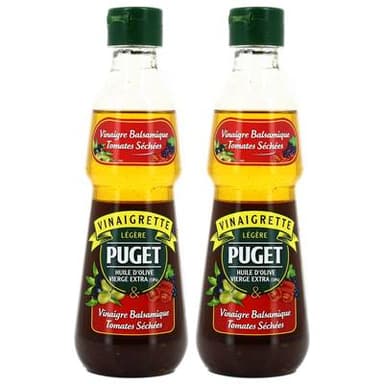 Puget Vinaigrette à l'huile d'olive et vinaigre balsamique tomates séchées, Lot de 2x33cl