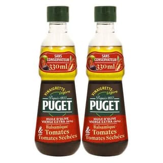 Puget Vinaigrette légère huile d'olive, vinaigre balsamique et tomates séchées, Lot de 2x33cl