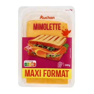 Auchan Mimolette en tranche, 340g