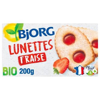 Bjorg Lunettes à la fraise Bio, 200g