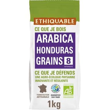 Ethiquable - Commerce Equitable Café en grains Bio du Honduras, 1kg
