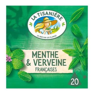 La Tisanière Infusion menthe & verveine, 20 sachets