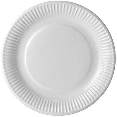 ACTUEL Assiettes en carton blanc 23cm compostables, 50 assiettes