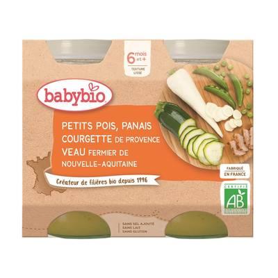 3288131510019 - Babybio - Petits Pois, Panais, Courgette et Veau fermier d'Aquitaine Bio Pot Bébé Dès 6 mois