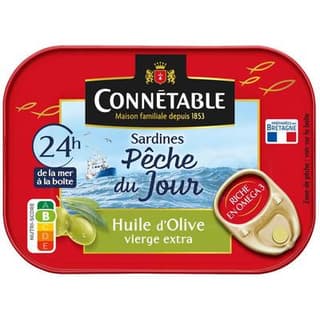 Connetable Sardines à l'Huile d'Olive vierge extra Pêche du Jour, 115g