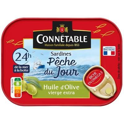 Connetable Sardines à l'Huile d'Olive vierge extra Pêche du Jour, 115g