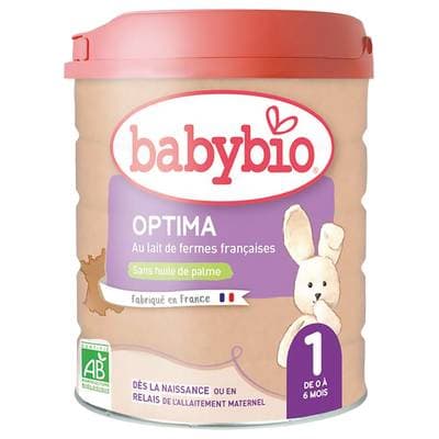 Babybio Lait bébé en poudre Optima Bio 1er âge, 0-6 mois, 800g