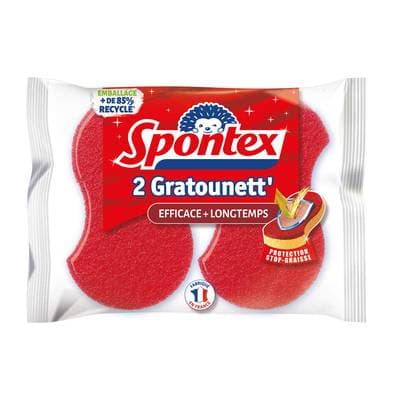 Spontex Éponges gratounett' structure renforcée, 2 éponges