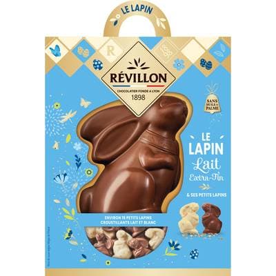Revillon Moulage Chocolat au Lait Lapin et ses Petits Lapins, 250g
