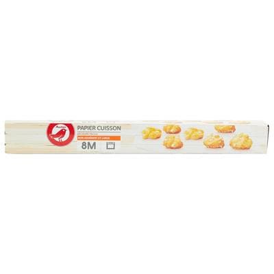 Auchan Papier cuisson non adhérent et large 8m, 1 rouleau