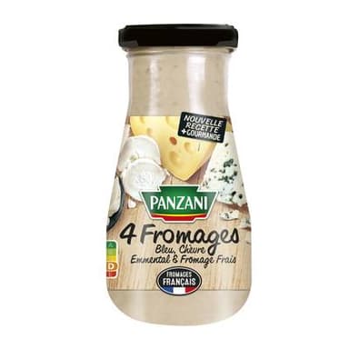 Panzani Sauce 4 Fromages- Bleu, Chèvre, Emmental et Fromage Frais, 370g