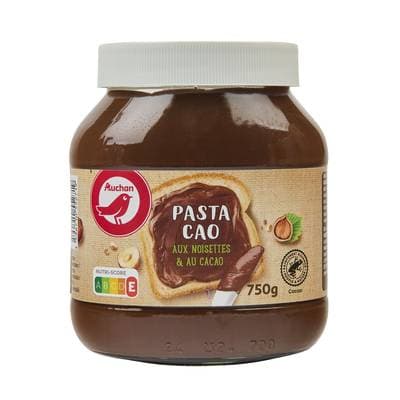 Auchan Pâte à tartiner cacao noisette, 750g