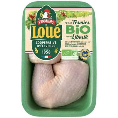 Loué Cuisses de Poulet Fermier Bio, 2x240g