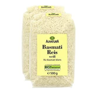 Alnatura Riz Basmati blanc bio en vrac, Lot de 2x500g