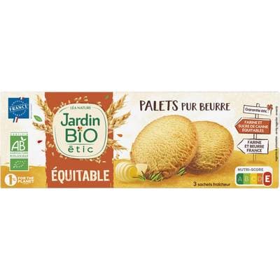 Jardin Bio Etic Biscuits palets pur beurre Bio, 140g