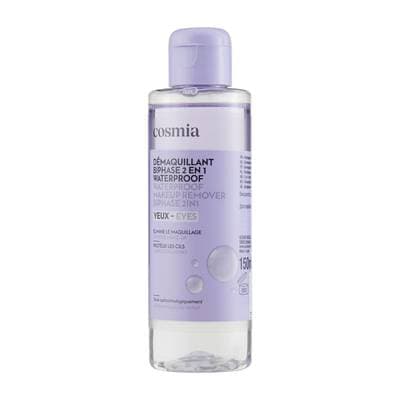 COSMIA Démaquillant pour les yeux biphase 2 en 1 waterproof, 150ml