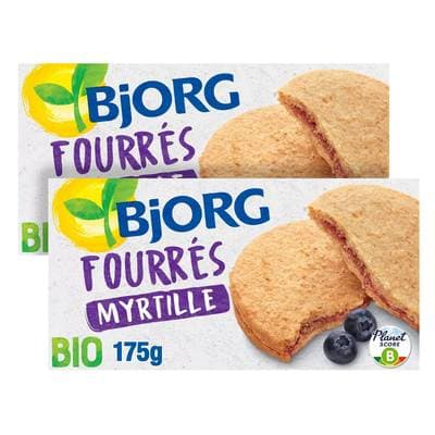 Bjorg Fourrés à la myrtille Bio, Lot de 2x175g
